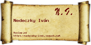 Nedeczky Iván névjegykártya