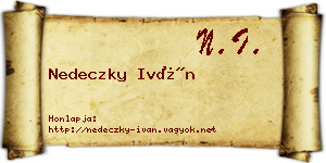 Nedeczky Iván névjegykártya